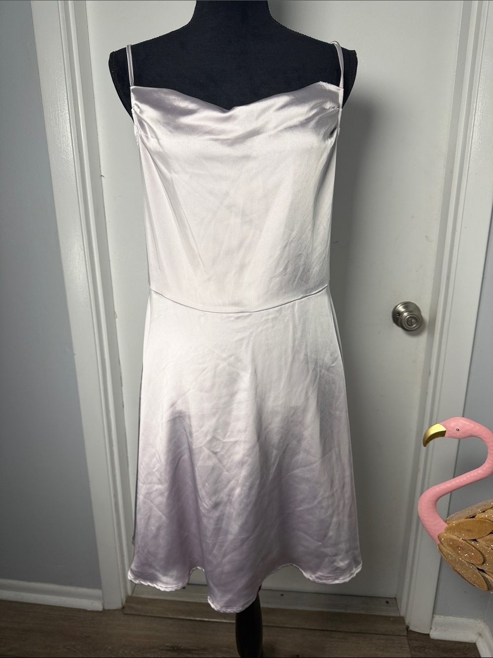 Rewind Satin Slip Dress in Light Lavender